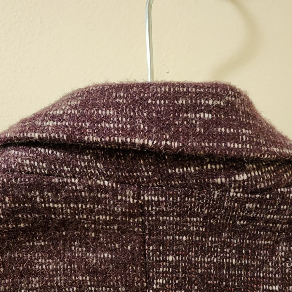 Anthropologie Cartonnier Dashes Knit Eggplant Blazer Size Large - Picture 8 of 13
